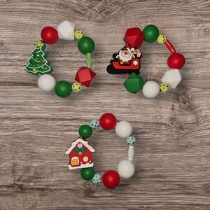 Festive Christmas Beaded Bracelets for Kids